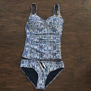 NWT Nip Tuck Swim Blue Tankini Swimsuit Size 6